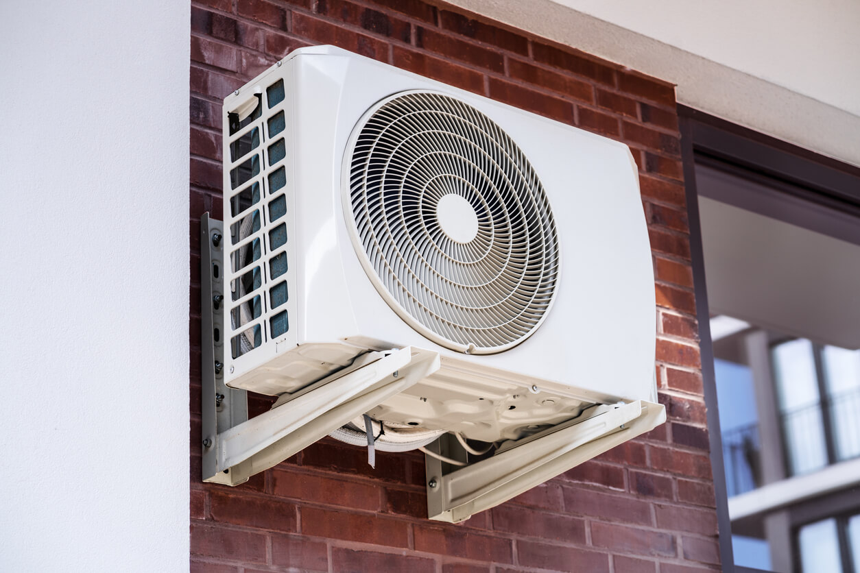 outdoor unit of a ductless mini-split air conditioner
