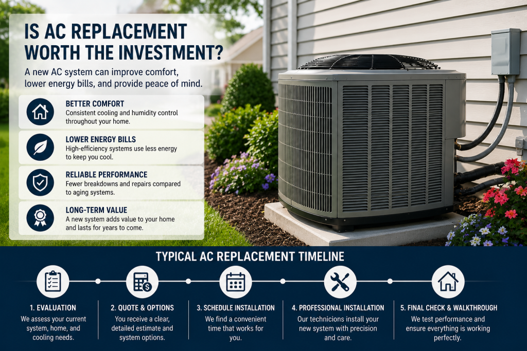 AC replacement benefits and timeline overview