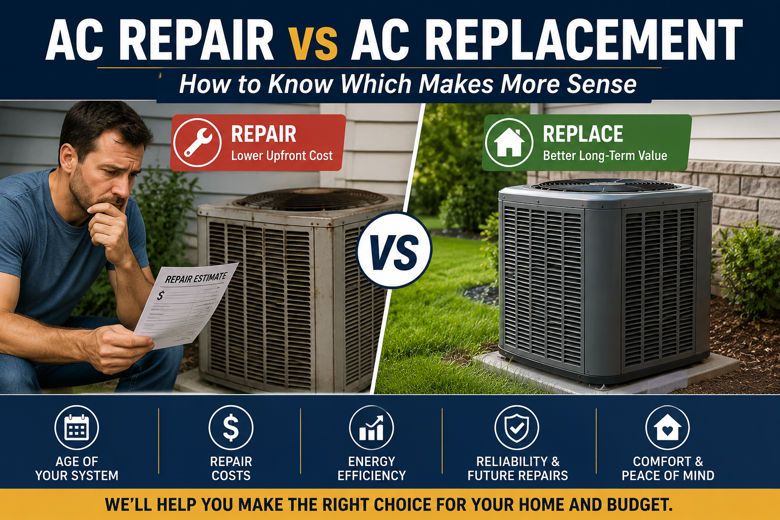 AC repair vs replacement: which suits you?