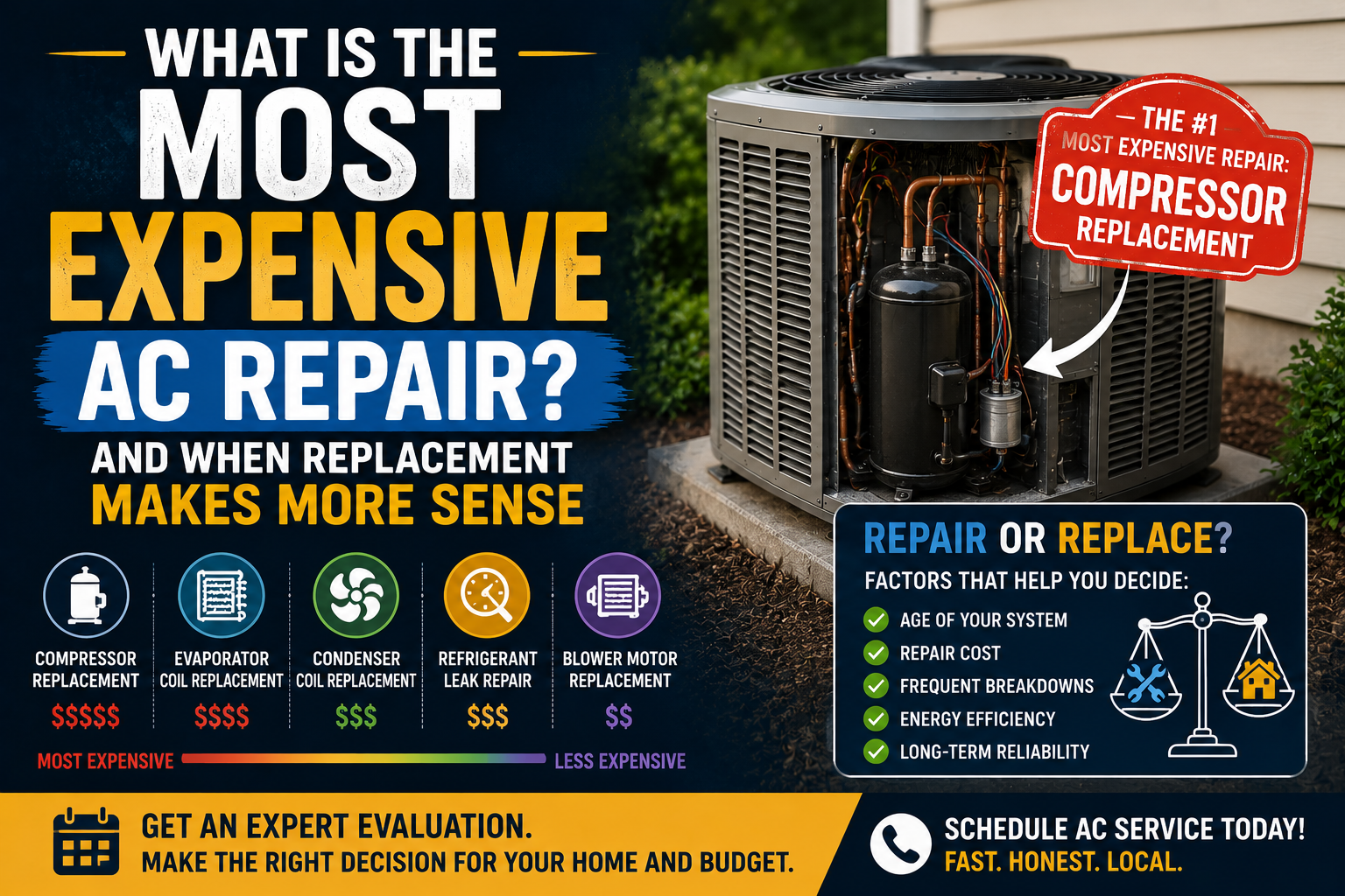 What is the most expensive AC repair?